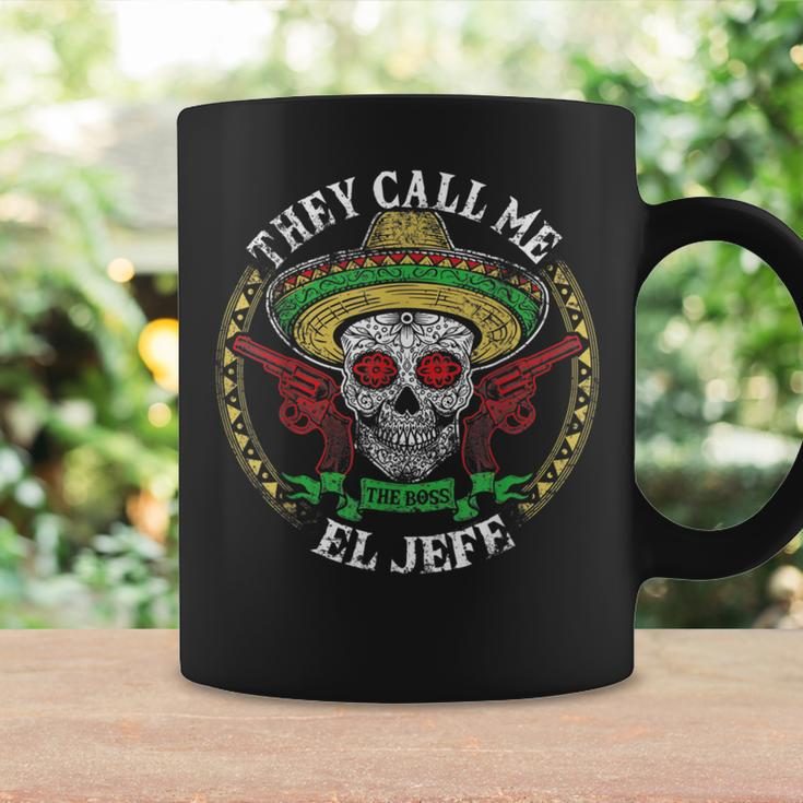 They Call Me Boss El Jefe Mexican Sugar Skull Cinco De Mayo Coffee Mug Gifts ideas