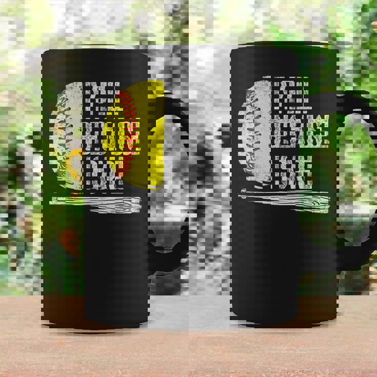 I Yell Because I Care Softball Coffee Mug Gifts ideas