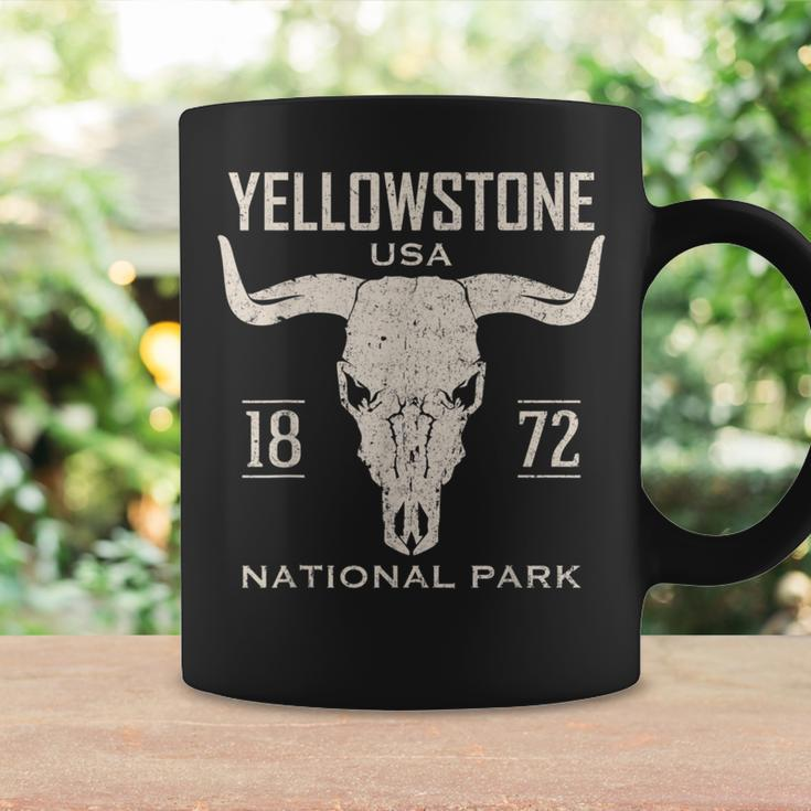 Yellowstone National Park Bison Skull Buffalo Vintage Coffee Mug Gifts ideas