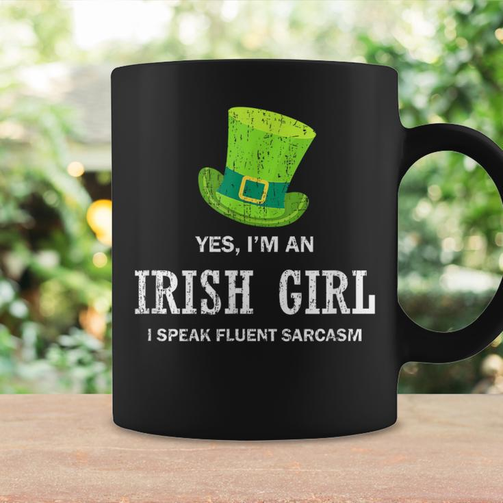 Yes I’M An Irish Girl I Speak Fluent Sarcasm St Patrick's Coffee Mug Gifts ideas