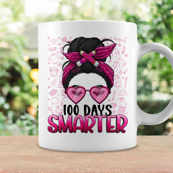 100 Days Smarter Girls Messy Bun Hair 100 Days Of School Coffee Mug Gifts ideas