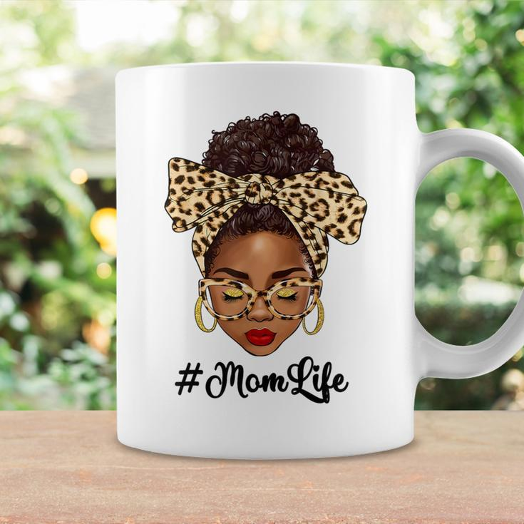 Afro Woman Messy Bun Black Mom Life Mother's Day Coffee Mug Gifts ideas