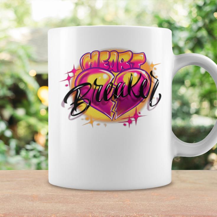 Airbrush Pink Swirls Heart Breaker 90S Y2k Throwback Coffee Mug - Monsterry