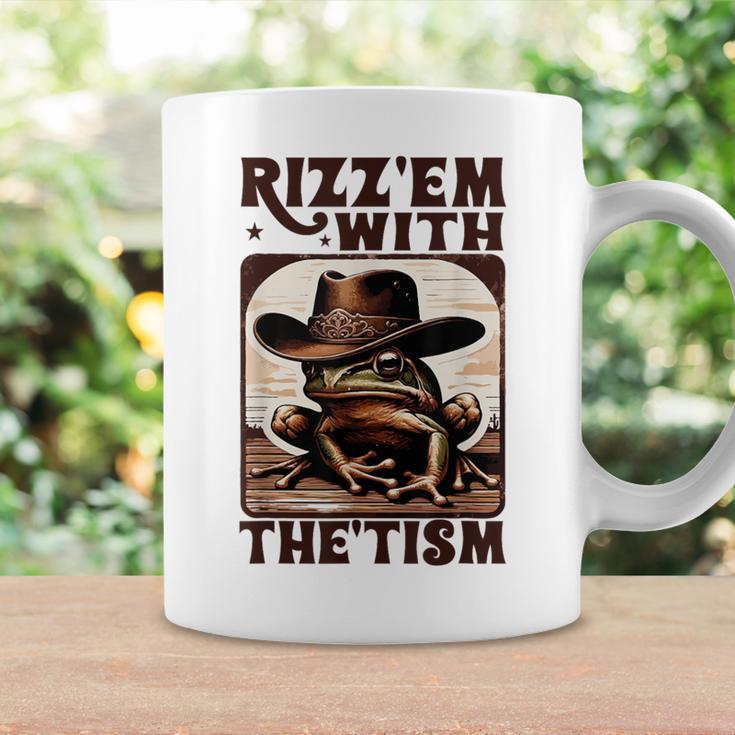 Autism Rizz Em With The Tism Meme Autistic Frog Cowboy Coffee Mug | Mazezy
