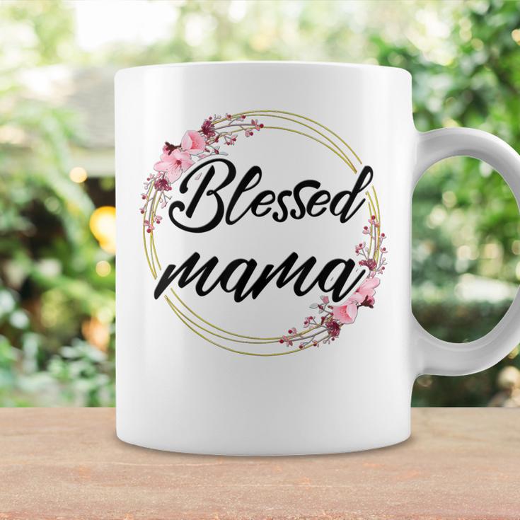 Blessed Mama Floral Wreath Roses Mother's Day Lover Coffee Mug Gifts ideas