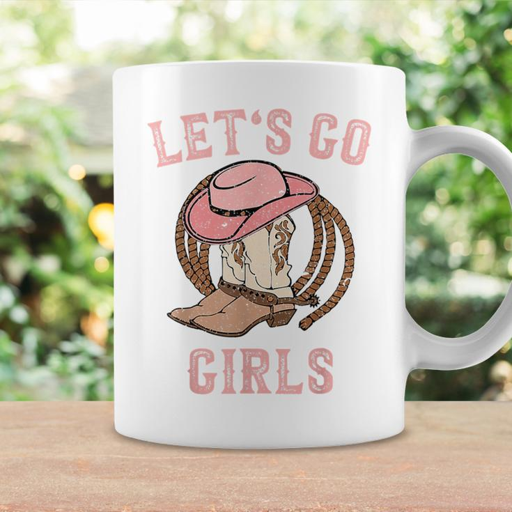 Cowboy Hat Boots Let's Go Girls Western Cowgirls Cowgirl Coffee Mug Gifts ideas