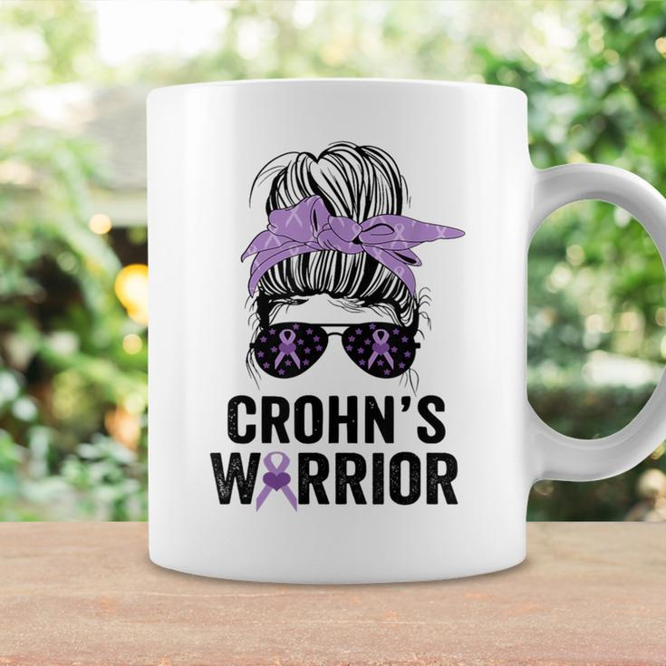 Crohn's Awareness Month Crohn's Warrior Purple Ribbon Womens Coffee Mug Gifts ideas