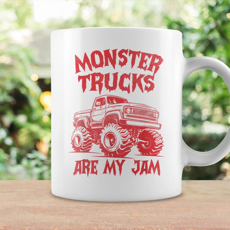 Distressed Monster Trucks Are My Jam Race Day Red Vintage Coffee Mug Gifts ideas