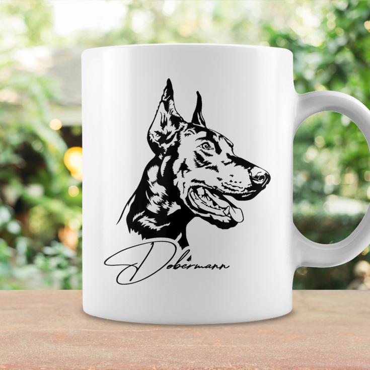 Dobermann Portrait Dog Portrait Dobie Dog White Tassen Geschenkideen