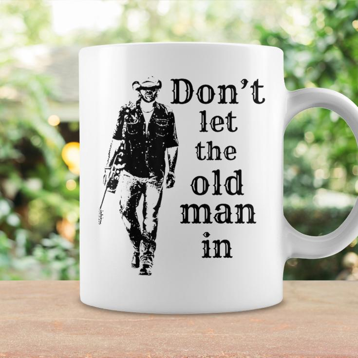 Don't Let The Old Man In Vintage Man Walking With A Guitar Coffee Mug Gifts ideas