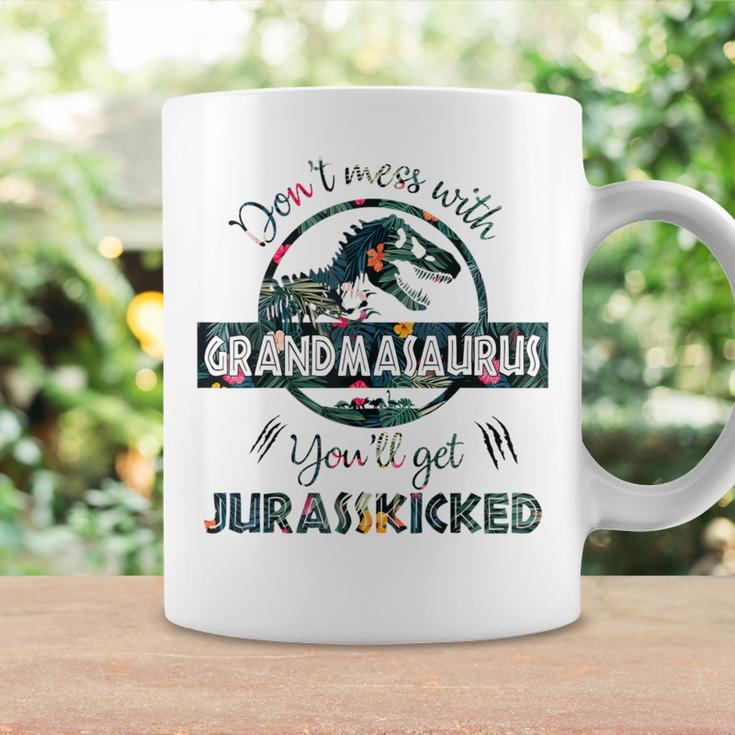 Don't Mess With Grandmasaurus You'll Get Jurasskicked Floral Coffee Mug Gifts ideas