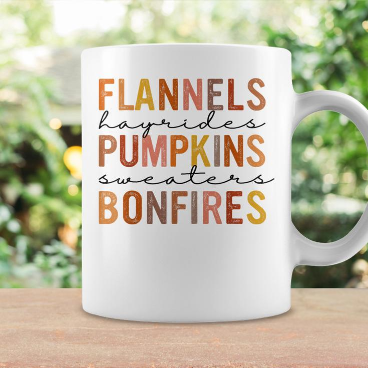 Flannels Hayrides Pumpkins Vintage Sweaters Bonfires Autumn Coffee Mug Gifts ideas