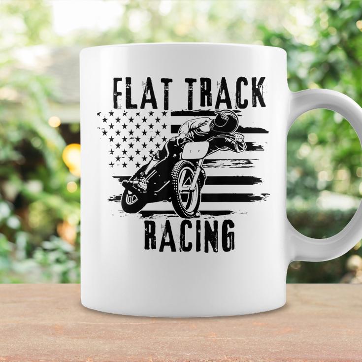 Flat Track Motorcycle Racing American Flag Speedway Dirt Coffee Mug Gifts ideas