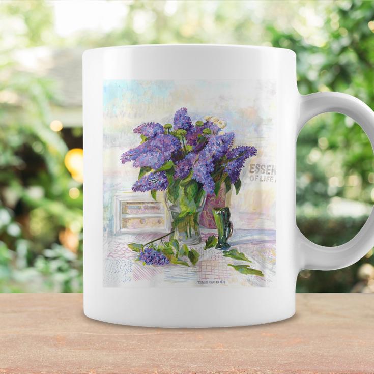 Flowers Lilac Floral Bouquet Essence Of Life Colored Vintage Coffee Mug Gifts ideas