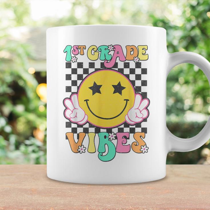 Girls 1St Grade Vibes Smile Face Back To School First Grade Coffee Mug Gifts ideas