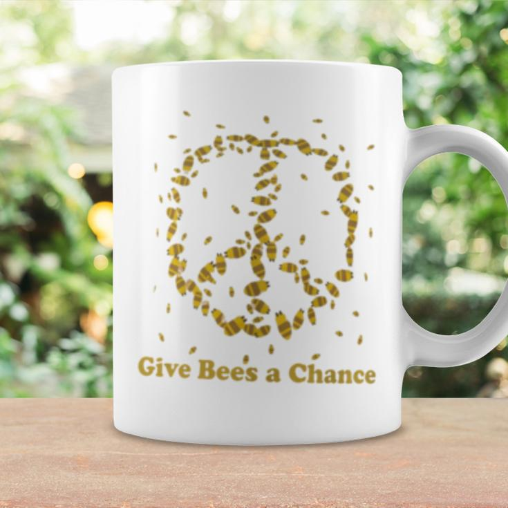 Give Bees A Chance Peace Sign Coffee Mug Gifts ideas