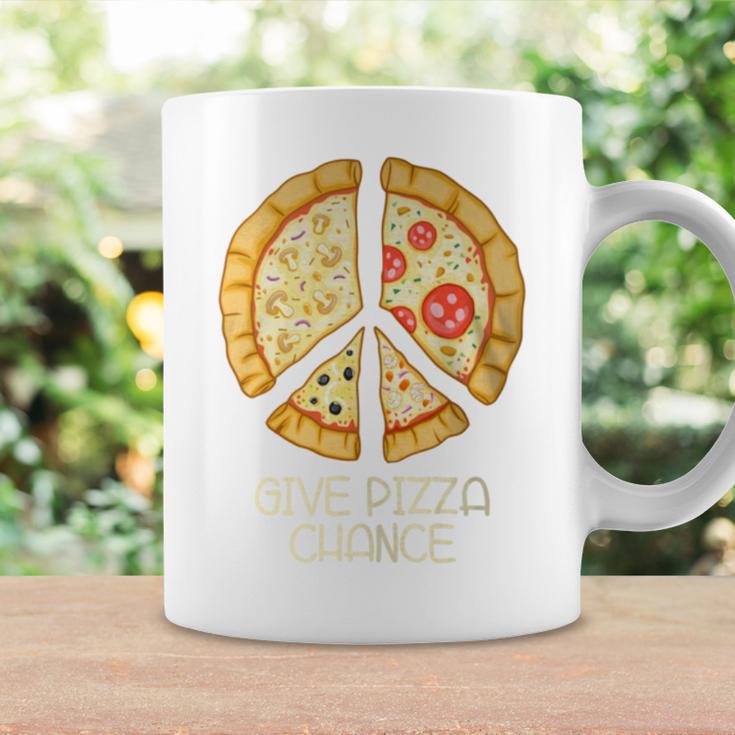 Give Pizza Chance Pizza Pun With Peace Logo Sign Coffee Mug Gifts ideas