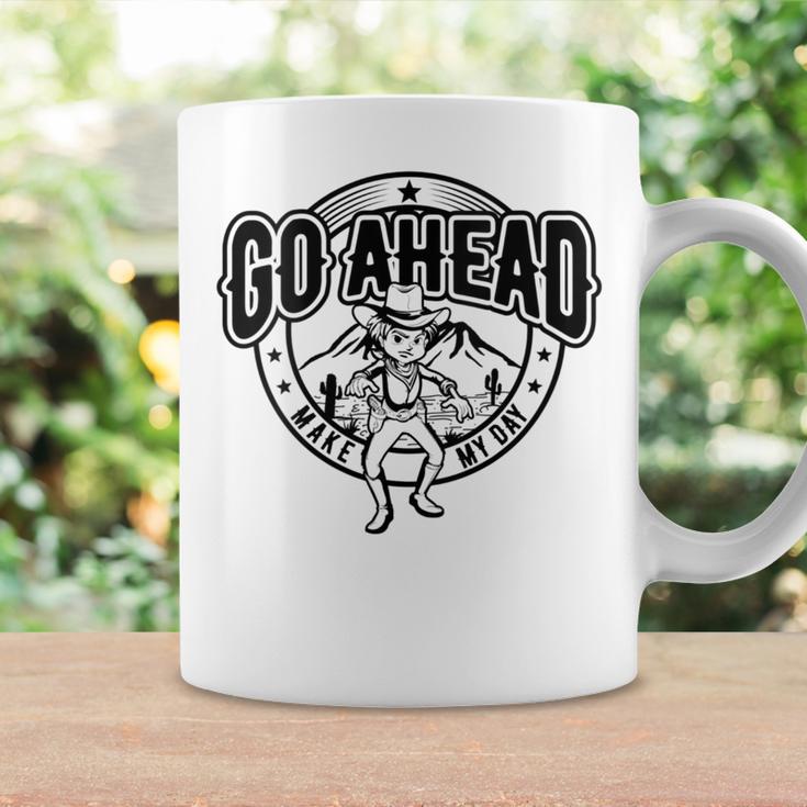 Go Ahead Make My Day Cowgirl Female Western Coffee Mug Gifts ideas