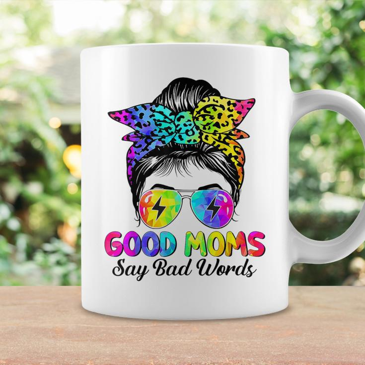 Good Moms Say Bad Words Mother's Day Messy Bun Tie Dye Coffee Mug Gifts ideas