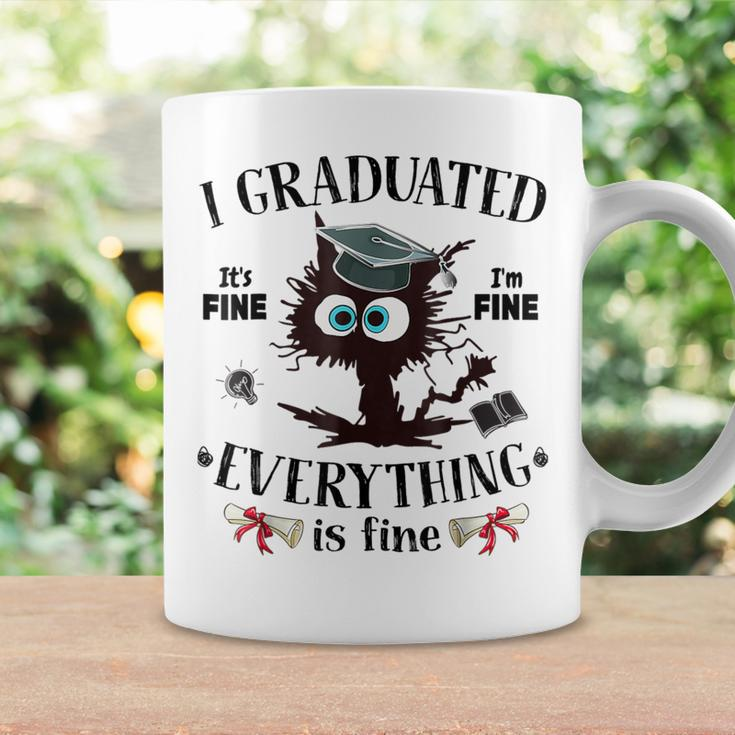 I Graduated Graduate Class 2024 Black Cat Graduation Coffee Mug Gifts ideas