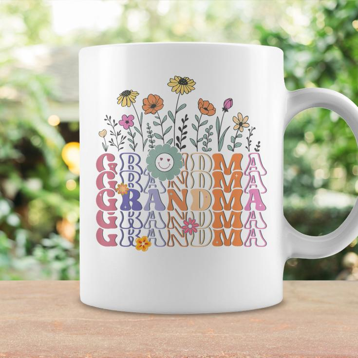 Grandma Flowers Groovy Retro Hippie Wildflower Mother's Day Coffee Mug Gifts ideas