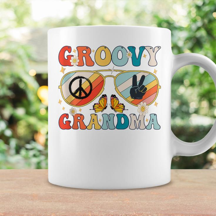 Groovy Grandma 70S Vibe Bday Colors Groovy Peace Sign Coffee Mug Gifts ideas