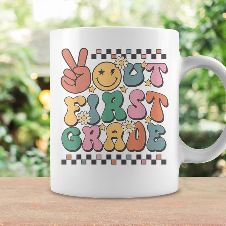 Groovy Last Day Of School 1St Grade Peace Out First Grade Coffee Mug Gifts ideas