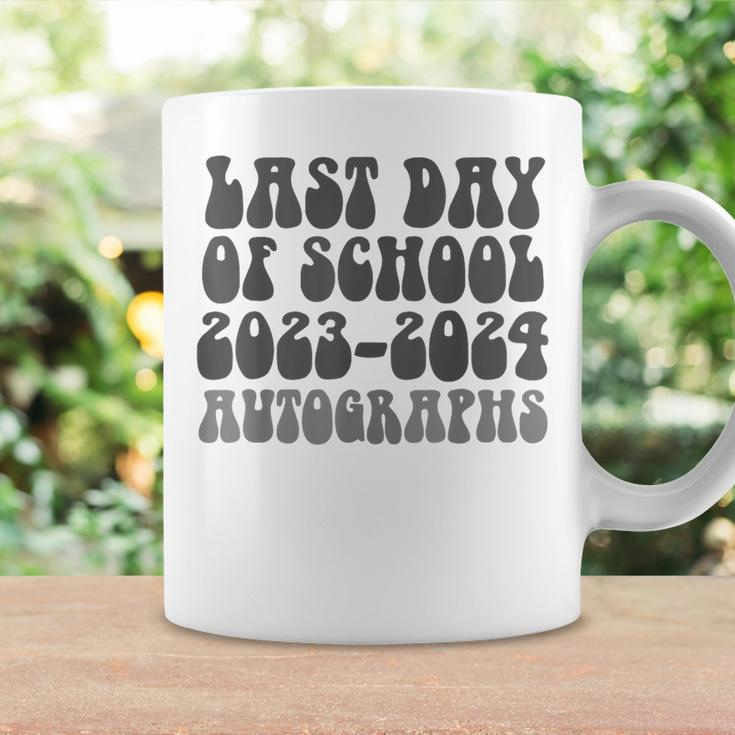 Groovy Last Day Of School 2024 Graduation Autographs Sign My Coffee Mug Gifts ideas