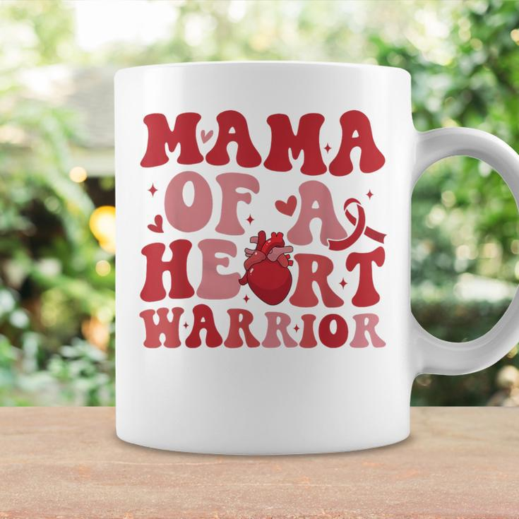 Groovy Mama Of A Heart Warrior Chd Awareness Heart Disease Coffee Mug Gifts ideas