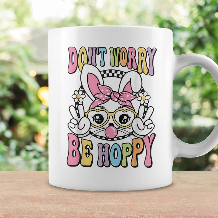 Happy Easter Groovy Bunny Face Don't Worry Be Hoppy Women Coffee Mug Gifts ideas