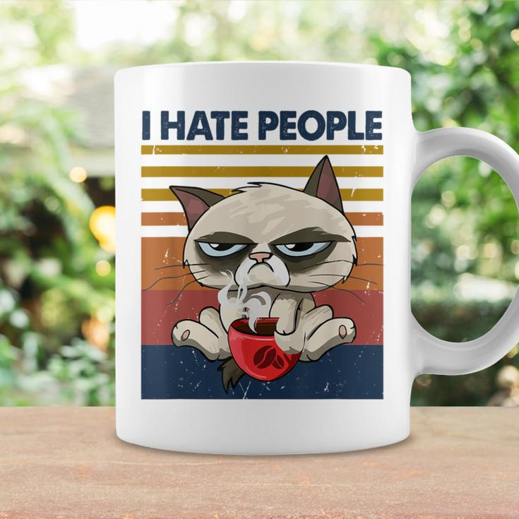 I Hate People VintageI Hate People Cat Coffee Coffee Mug Gifts ideas