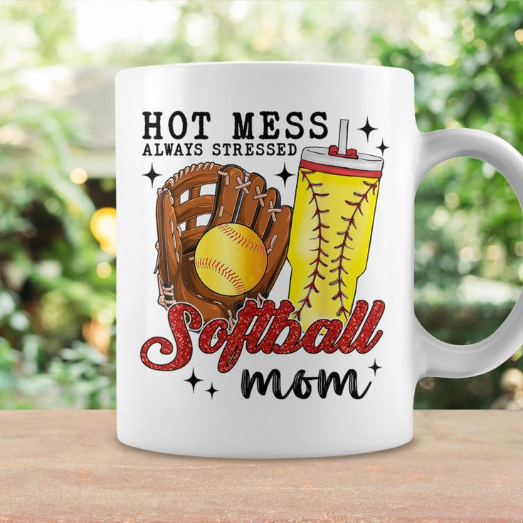 Hot Mess Always Stressed Softball Mom Coffee Mug Gifts ideas