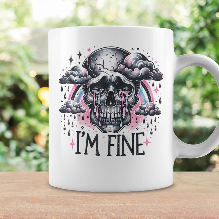 I'm Fine Skull Rainbow Coffee Mug Gifts ideas