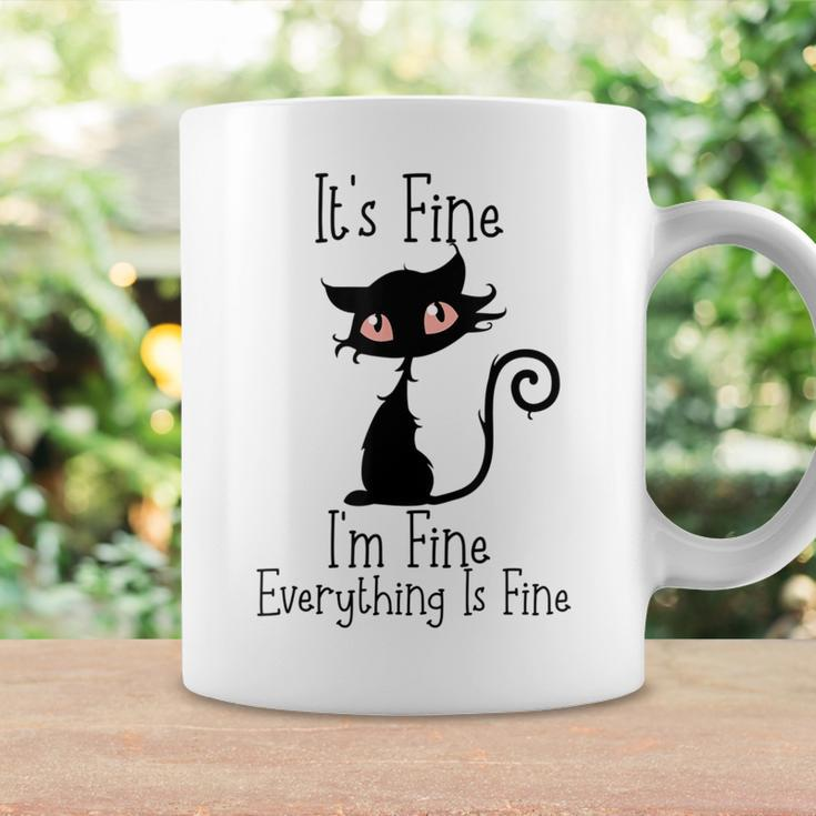 It's Fine I'm Fine Everything Is Fine Cat Quote Coffee Mug Gifts ideas