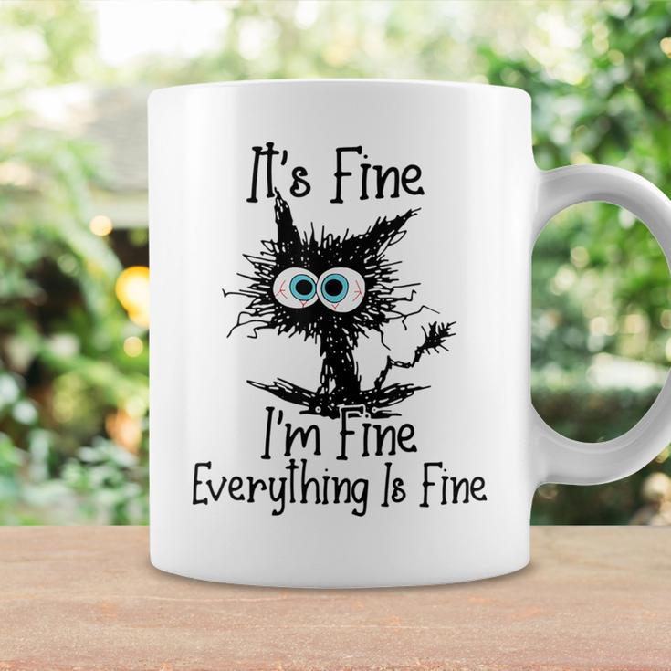 It's Fine I'm Fine Everything Is Fine Crazy Black Cat Coffee Mug Gifts ideas