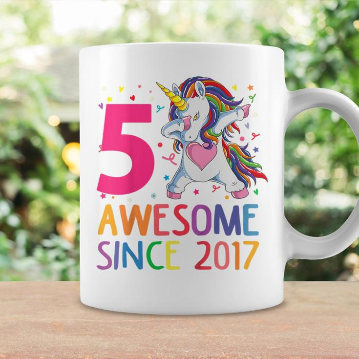 Kids Dabbing Unicorn 5Th Birthday Girls Awesome Since 2017 Coffee Mug Gifts ideas