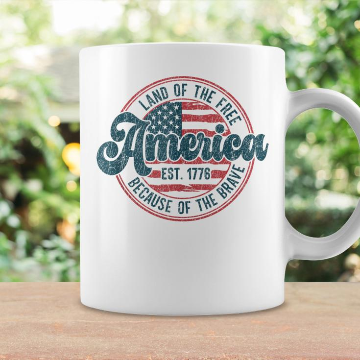 Land Of The Free Because Of The Brave Vintage 4Th Of July Coffee Mug Gifts ideas