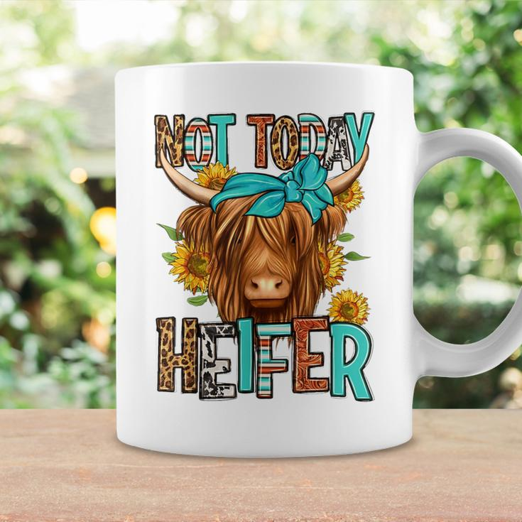 Leopard Highland Cow Bandana Not Today Heifer Western Animal Coffee Mug Gifts ideas