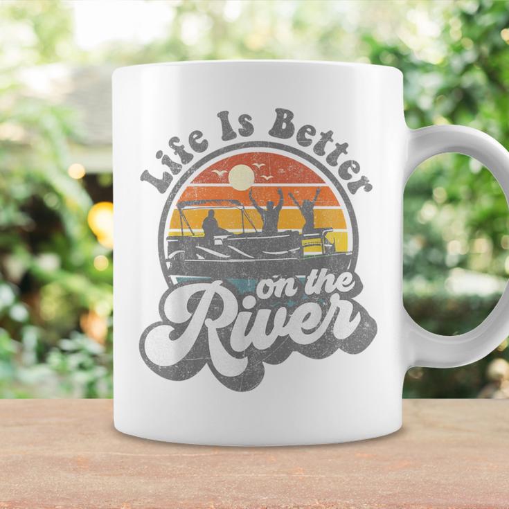 Life Is Better At The River Pontoon Boat Boating Coffee Mug Gifts ideas