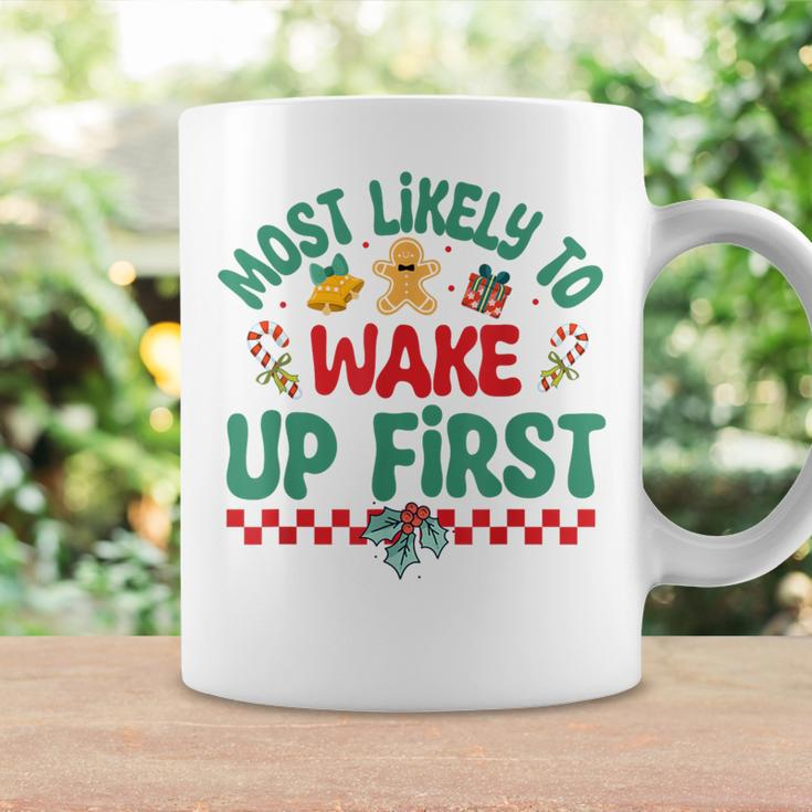 Most Likely To Wake Up First Christmas Pajamas Coffee Mug Gifts ideas