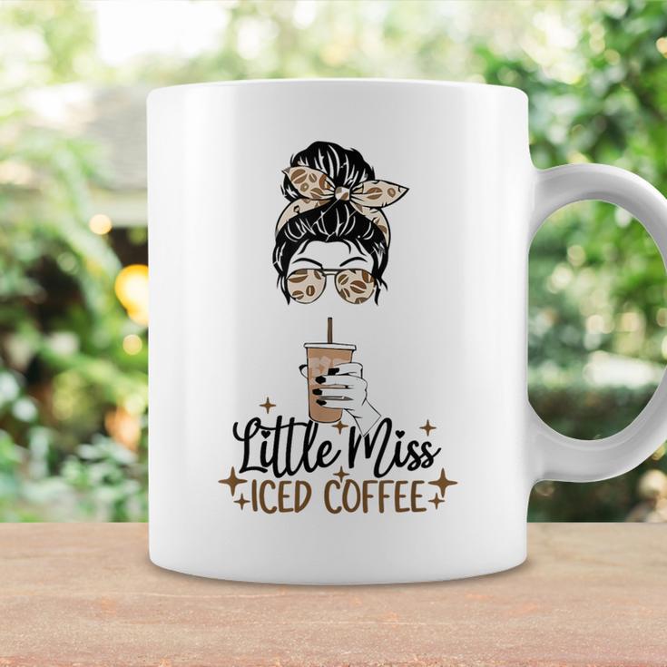 Little Miss Iced Coffee Messy Bun Cold Brew Coffee Quote Coffee Mug Gifts ideas