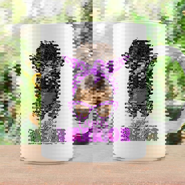Lupus Warrior Afro Messy Bun Black Lupus Awareness Coffee Mug Gifts ideas