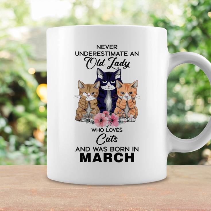 March Never Underestimate An Old Lady Who Loves Cats Coffee Mug Gifts ideas