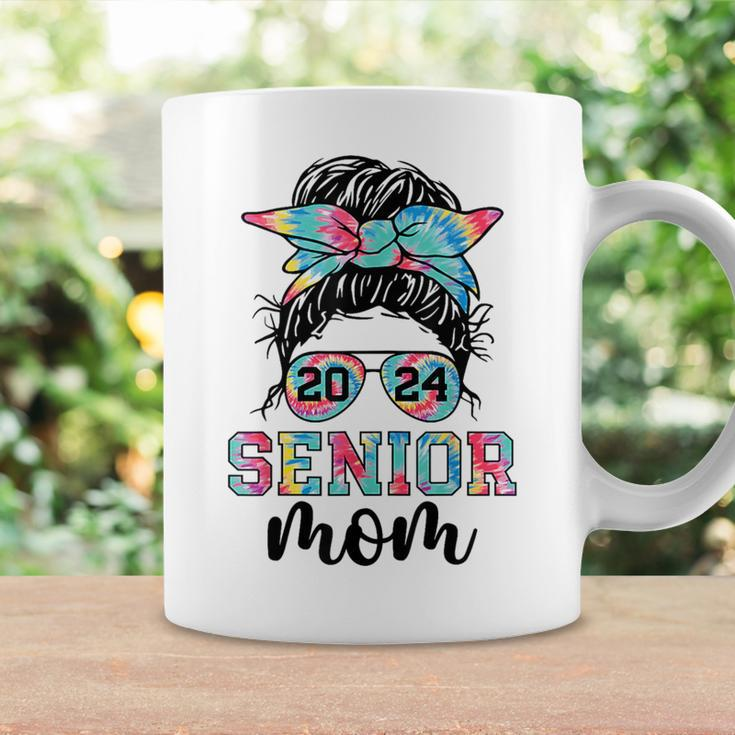 Mom Class Of 24 Senior 2024 Messy Bun Tie Dye Coffee Mug Gifts ideas