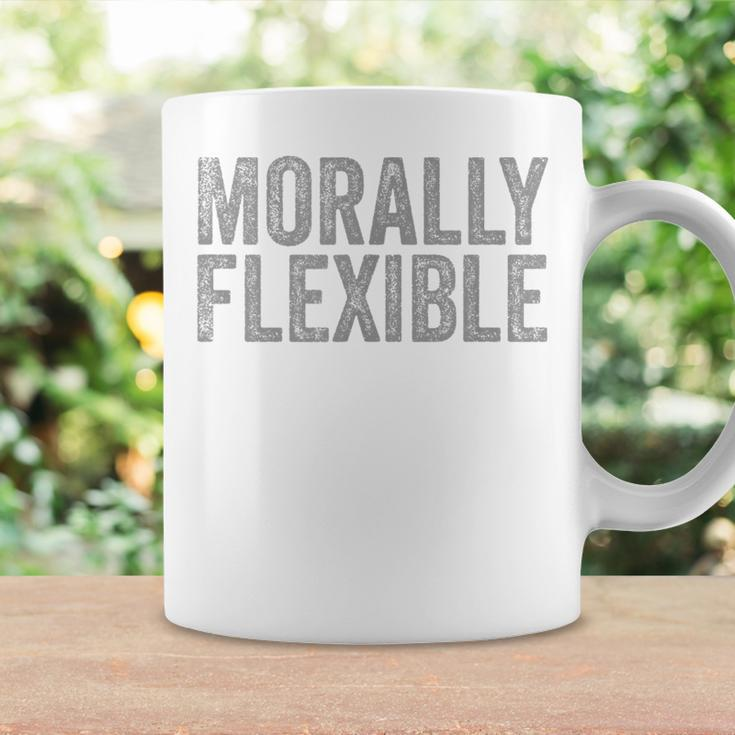 Morally Flexible Grey Gray Distressed Font On Blue Coffee Mug Gifts ideas