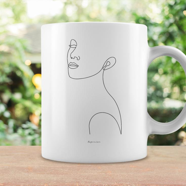 New Face One Line Drawing Portrait Modern White Woman Coffee Mug Gifts ideas