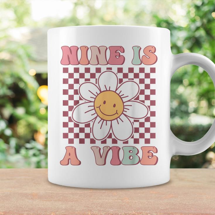 Nine Is A Vibe Cute Groovy 9Th Birthday Party Daisy Flower Coffee Mug Gifts ideas