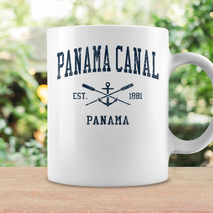 Panama Canal Vintage Navy Crossed Oars & Boat Anchor Coffee Mug Gifts ideas