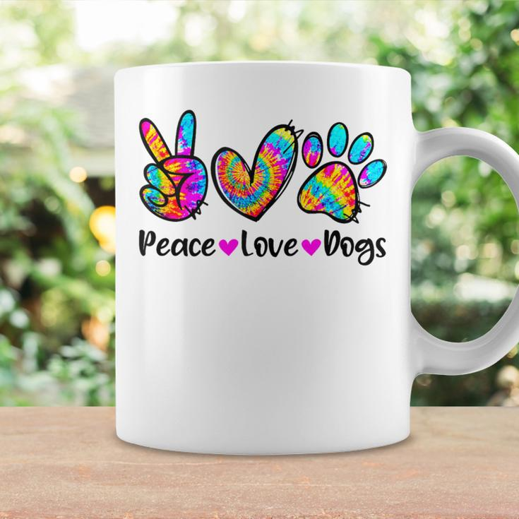 Peace Love Dogs Tie Dye Dog Paw Dog Mom Cute Mother's Day Coffee Mug Gifts ideas