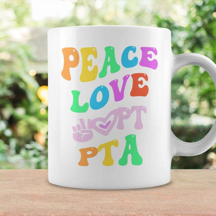 Peace Love Pta Retro Parent Teacher Association Groovy Back Coffee Mug Gifts ideas